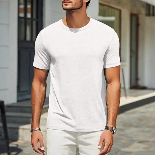 Men's T-Shirts Cotton Athletic Short Sleeve Soft and Comfortable Crew Neck Casual Tee Basic Summer Fall Workout Tops4