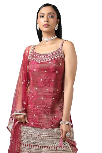 Image of Soch Womens Tissue Embroidered Suit Set With Sequins