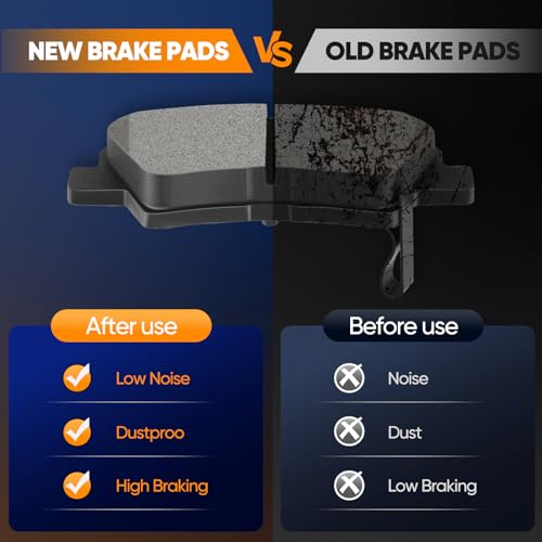 Image of Rear Brake Pads,ECCPP 4pcs Ceramic Pad Kits For Hyundai For Elantra 2011-16 | For Hyundai For Accent 2012-2017,For Hyundai For Elantra Coupe 2013-2014,For Kia For Optima 2013-2016,For Rio 2012-2018