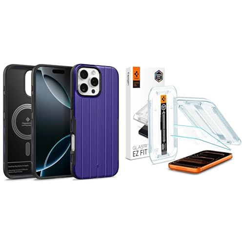 Spigen Caseology iPhone 16 Pro Max MagSafe Kılıf Dual Grip Mag Hava Kanalı Teknolojisi™ Askeri Sınıf Koruma Braided Blue Dokulu Yüzey Kapak Spigen iPhone 17 Pro Max / 16 Pro Max Cam Ekran Koruyucu