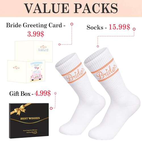 Image of Juesly Bride Gifts with Bride Socks,Wifey Socks as Bachelorette Gifts for Bride,Gifts for Wife
