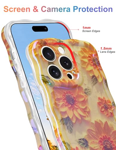 Coque iPhone 11 Pro Max fleur antidérapante vagues contre les chutes - 4