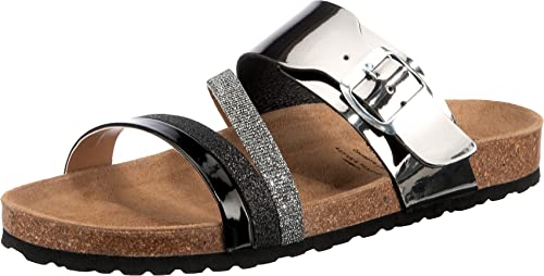 Lico BIOLINE LADY Damen Pantoletten, Anthrazit/ Anthrazit, 38 EU