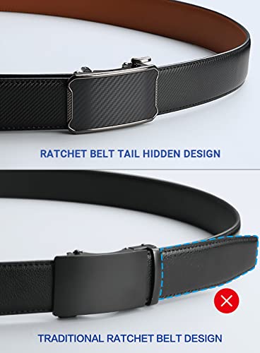 Image of Zitahli Belt Men,Leather Ratchet Belt for Men Dress Casual Every Day with Adjustable Buckle,Trim to Fit For Gift