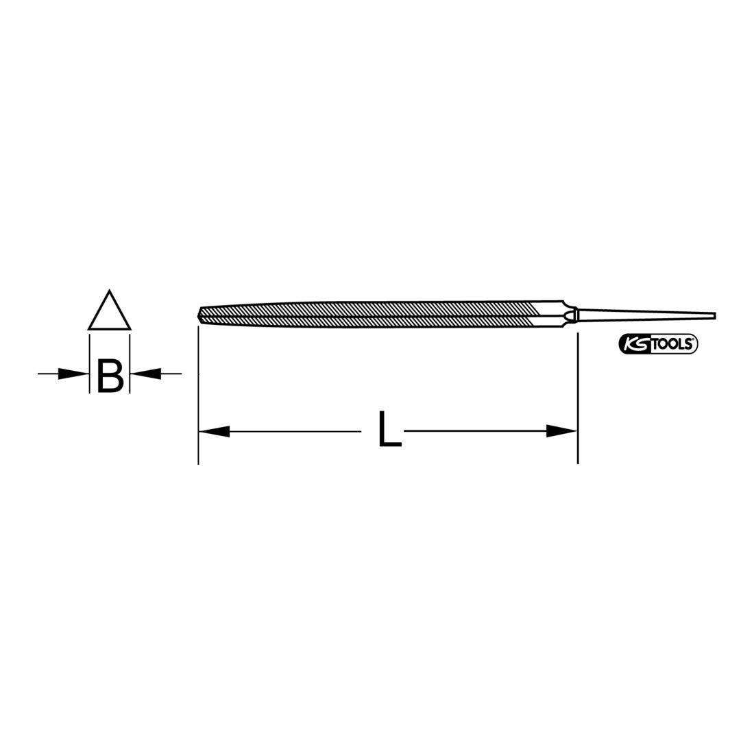 KS Tools 161.0424 Triangular File, 150 mm DIN 7261 Form C - Image 2