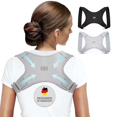 Back Bodyguard Haltungskorrektur - Innovativer Rücken Geradehalter für eine aufrechte Körperhaltung - Rückenstütze - Rückenstabilisator ,Grau,M