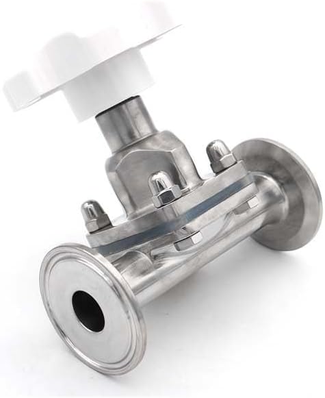 19/25/32/38/45/51mm Sanitary Diaphragm Valve SS316L Stainless Steel 1.5" 2"Tri Clamp Diaphragm Valve of Brew beer(19mm x Ferrule 50.5)