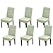 Daesar Housse Assise Chaise Extensible 6 Pieces, Housse De Chaise Universelle Amovible Lavable Housse De Chaise Noel Extensible Vert Clair Fleur Branche, Polyester