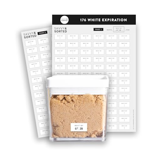 Image of 160 White Expiration Date Labels for Spice Jars - Waterproof Use By Food Date Labels for Containers - Best By Pantry Labels - Freezer Refrigerator Labels - Kitchen Write On Labels | Pantry Organizati