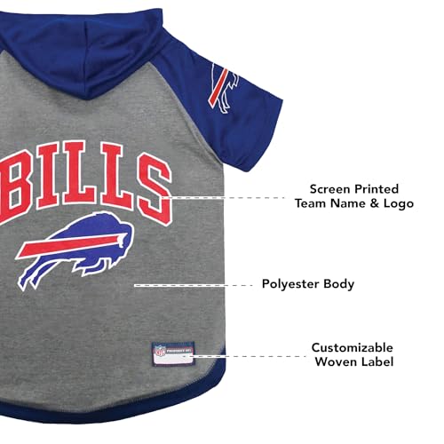 Pets First NFL Buffalo Bills Hoodie for Dogs & Cats. NFL Football Licensed Dog Hoody Tee Shirt, Medium. Sports Hoody T-Shirt for Pets. Licensed Sporty Dog Shirt (BUF-4044-MD) by Pets First - Image 4