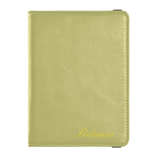 Custodia per passaporto pelle PU personalizzata custodia ultra sottile per per donne uomini carino libro da viaggio giallo Darkkaki. 1 size