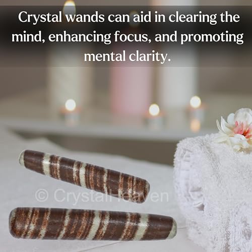 Image of Shiva Lingam Narmada Stone Crystal Wand - Smooth Crystal Wand for Energy Healing, Chakra Balancing, Meditation and Home Decor - Crystals and Healing Stones for Gift