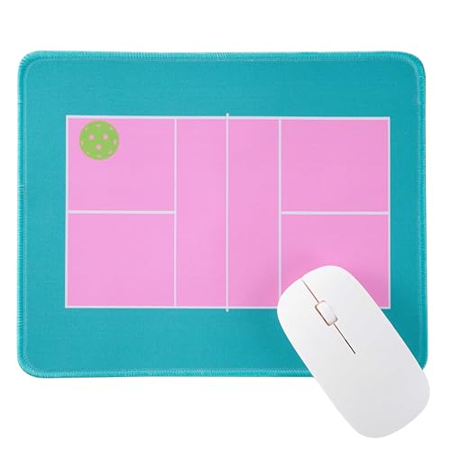 Pickleball Court Mouse Pad, Green and Pink Design, Anti-Slip Rectangle Gaming Surface