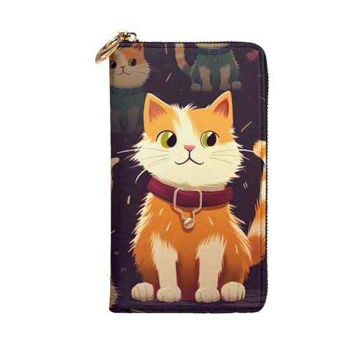 Lovely Cat Wallet For Women Men Clutch Rfid Blocking Leather Wallets Large Capacity Purse Credit Card Holder Money Case With Zipper Phone Holder Long Travel Purse2