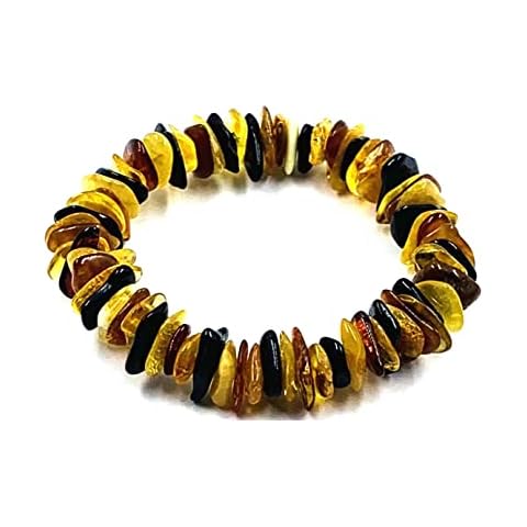 Amber Jewelry Shop Natural Amber Bracelet on Elastic Band 18 cm - 100% Baltic Amber - Amber Bracelets - Real Amber Beads - Bracelet, small, Amber Cover