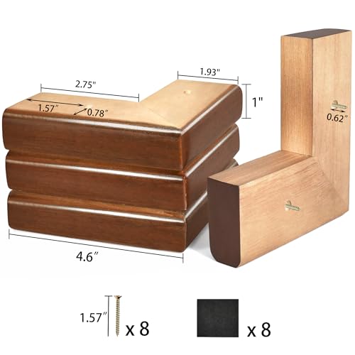 Aoryvic LEGS11 Wooden Bed Riser 1 Inch Sofa Risers For Furniture L Shaped Couch Sofa Feet Dresser Leg Set Of 4 thumb #1