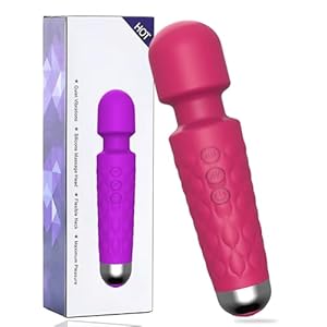 Handheld Electric Back Massager – 8 Speeds 20 Modes – Rechargeable&Waterproof&Quiet Handheld Deep Tissue Neck Back Massager（Rose）