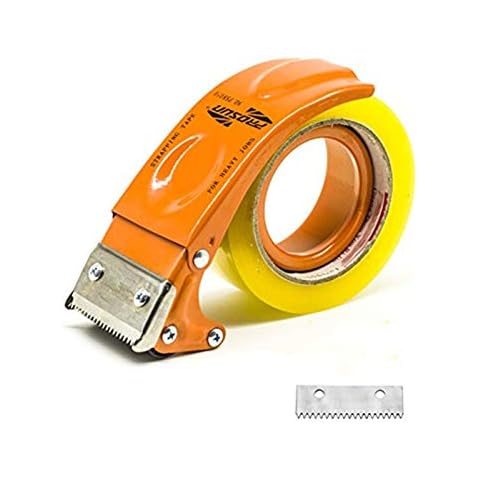 PROSUN Metal Handheld 2 Inch Tape Gun Dispenser Packing Packaging Sealing Cutter Orange Cover