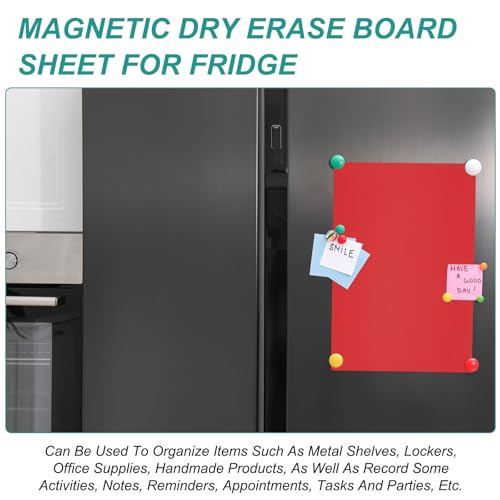 Tableau magnétique effaçable 0,6mm rouge souple pour frigo et bureau