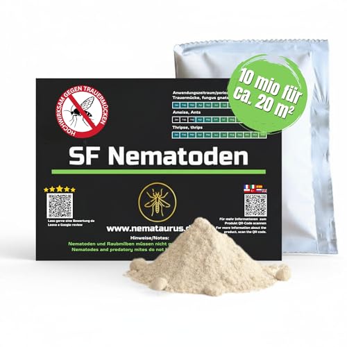 SF- Nematoden 10 Mio (100 Pflanzen/20 m²) gegen Trauermücken, Thrips, Weiße Fliege mit Fadenwürmern, effektive Schädlingsbekämpfung