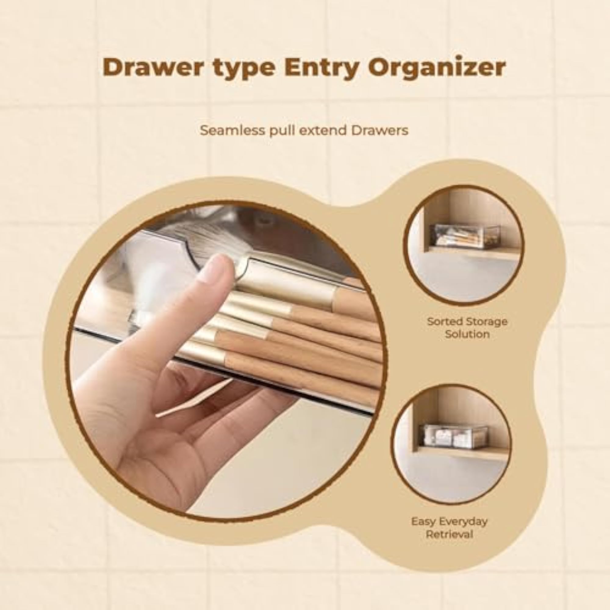 Clear Stackable Drawer Storage Box for Makeup Organizer
