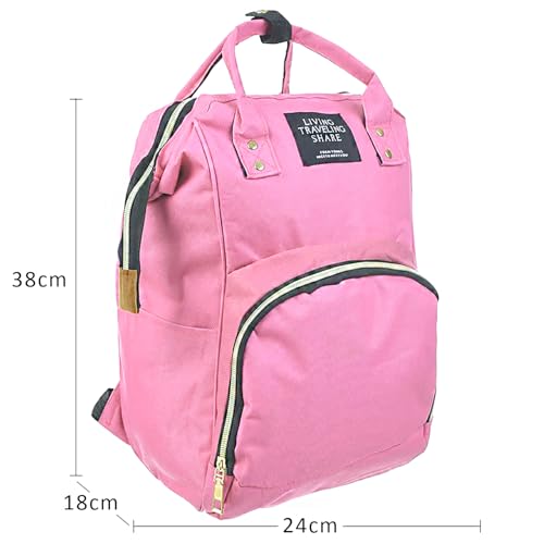 Image of BellaStella Baby Diaper Bag Multiple Pockets Polyester Insulated Travel Backpack Adjustable Padded Shoulder Strap Pack of 1 Pc (Style-3)