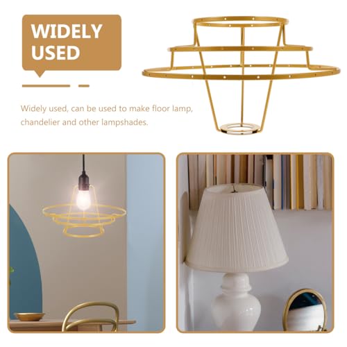 Image of DOITOOL Lampshade Frame 11 Inch Metal Wire Ring Support for DIY Light Fixtures Table Wall Pendant Lamp Replacement Cage Guard