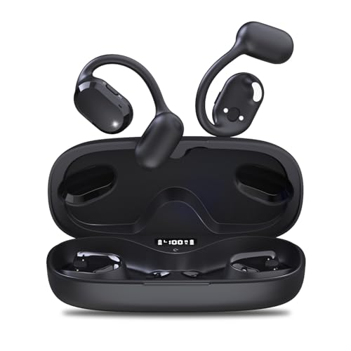 Image of BANIGIPA Open Ear True Wireless Earbuds, Bluetooth 5.4 Headphones w /Dual Mic for Calling, 10g Light&Comfort, Open Ear Earbuds w /Earhooks for Working Running Traveling, IP67 Waterproof, 40H Playtime