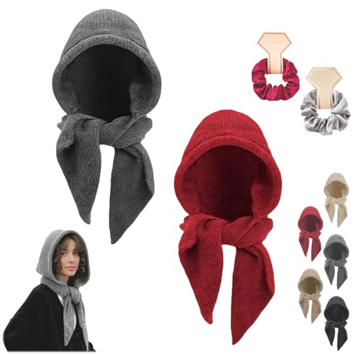 Cagoule en maille pour femme pour stopper le froid au cou et aux oreilles
