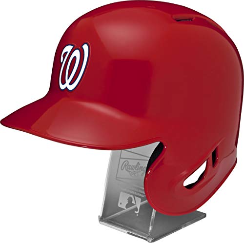 Rawlings MLB Los Angeles Angels Replica Batting Helmet with Engraved Stand, Official Size, Red - Thumbnail 4