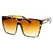 zeroUV - Large Oversized Retro Fashion Square Flat Top Sunglasses (Tortoise)