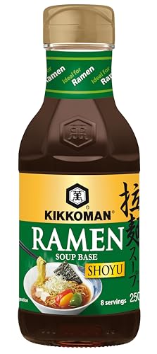 KIKKOMAN Konzentrierte Ramen-Nudelsuppenbasis, Shoyu (Sojasauce) Geschmack, vegan, 250 ml – 8 Portionen