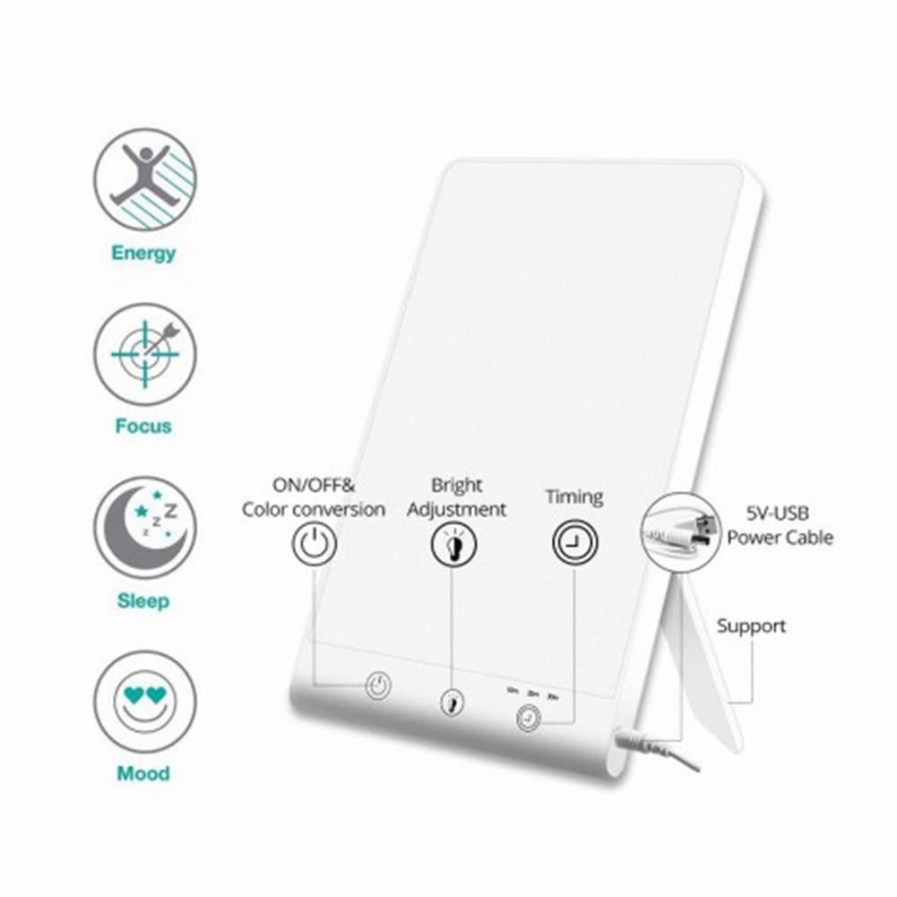 MARKELL LáMpara de Terapia de Luz SAD Light LED Happy Mood Light Touch Luz Regulable, Sin UV, FuncióN de Temporizador, para el Hogar/De Viaje