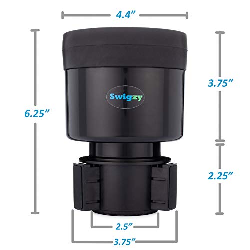 Swigzy Car Cup Holder Expander Adapter with Adjustable Base - Rubber Tabs Hold Most 32 - 40 oz Bottles and Large Cups