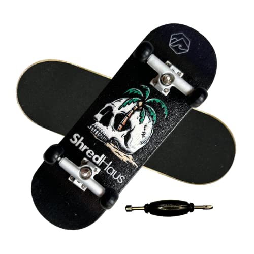 Shred Haus Complete Fingerboard - Deserted | Professional Board Shape And Size - 32Mm X 98Mm | Bearings, Wheels, Trucks, Lock Nuts | Wooden Board, Pro Series Finger Board, Finger Skateboards #TOP15