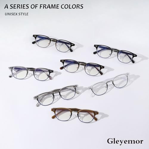 Image of Gleyemor Fashion Blue Light Glasses for Men Women, Semi Rimless Frame Computer Glasses (Tortoise Gold)
