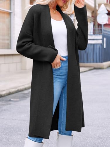 Image of Saodimallsu Womens Long Cardigan Sweaters Chunky Open Front Oversized Slouchy Knit Fall Trendy Coatigan Jackets