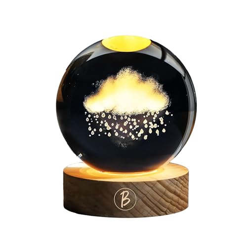 Image of Sky Ball Night Lamp with Wooden Stand for Gift for Girls, Birthday Gift, Home Decor, and Cloud Lamp (Sky)
