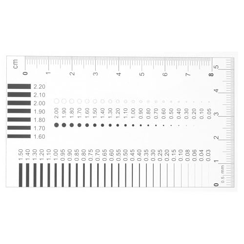 STAHAD 胸?量?透明尺 高精測定フィルム定規 クリア傷比較用透明ゲージ 精密クラック検査ツール 多用途測定作業対応
