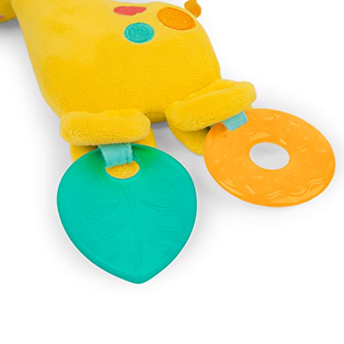 Image of Bright Starts Safari Soother Rattle & Teether Toy for Stroller and On-The-Go - Giraffe - Unisex, Newborn +