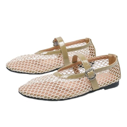 Ballerines en maille pour femme confortables à bout rond respirant