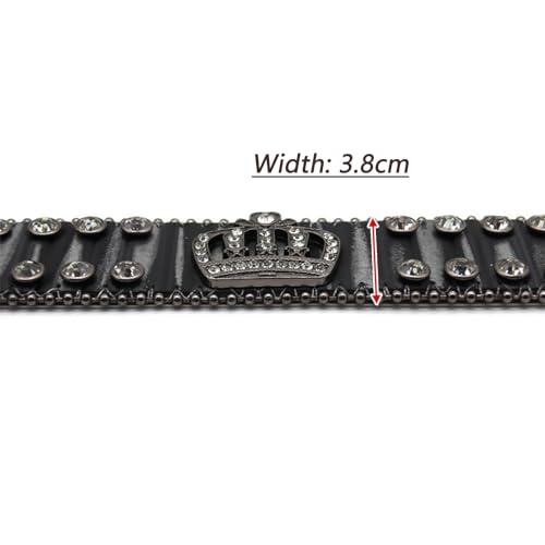 Women Rhinestones Leather Belt,Western Belts for Women Men Cowboy,Shiny Diamond Crystal Ladies Waist Striped Belt3