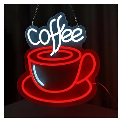 Enseignes au néon pour café et tasse lumineuse de décoration murale 43x47cm