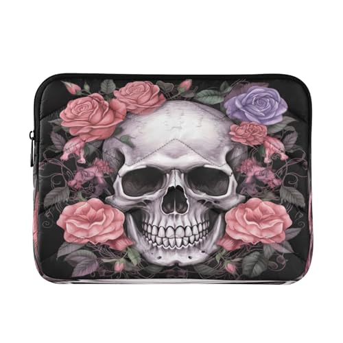 Funda para Laptop Skull con Flores 13-14 Pulgadas Waterproof miniatura 1