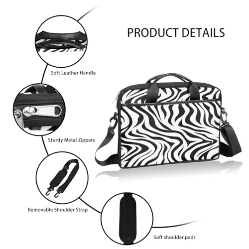 Bolso para laptop con diseño de piel de cebra animal 15 pulgadas miniatura 4