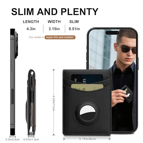 Image of Suncat Slim Airtag Wallet for Men Card Holder RFID Wallet with Money Clip