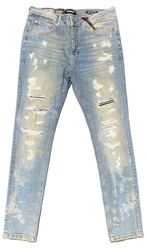 M.Society - Mens Stretch Skinny Fit Cobalt Jeans (MS-80319)