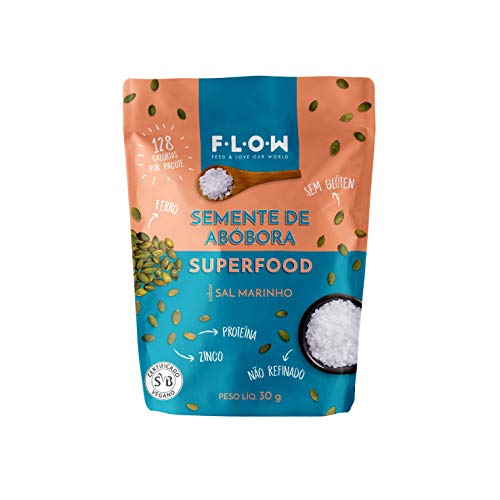 Snack de Semente de Abóbora Sabor Sal Marinho Flow Foods 30g
