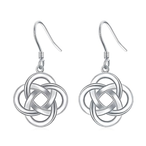 Earship Celtic Knot Earrings Dangle 925 Sterling Silver Celtic Earrings for Women Silver Irish Earrings Hooks Celtic Jewelry for Women Birthday Christmas Mothers Day Gifts for Women