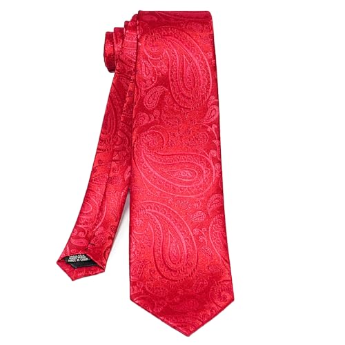 Image of 5PCS Tie and Pocket Square for Men, Silk Necktie and Handkerchief Cufflinks with Gold Ring and Lapel Pin Set